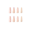 ( Buy 1 Get 2 ) Women Fashion Christmas White White Glitter Geometric Line Wearable False Nails