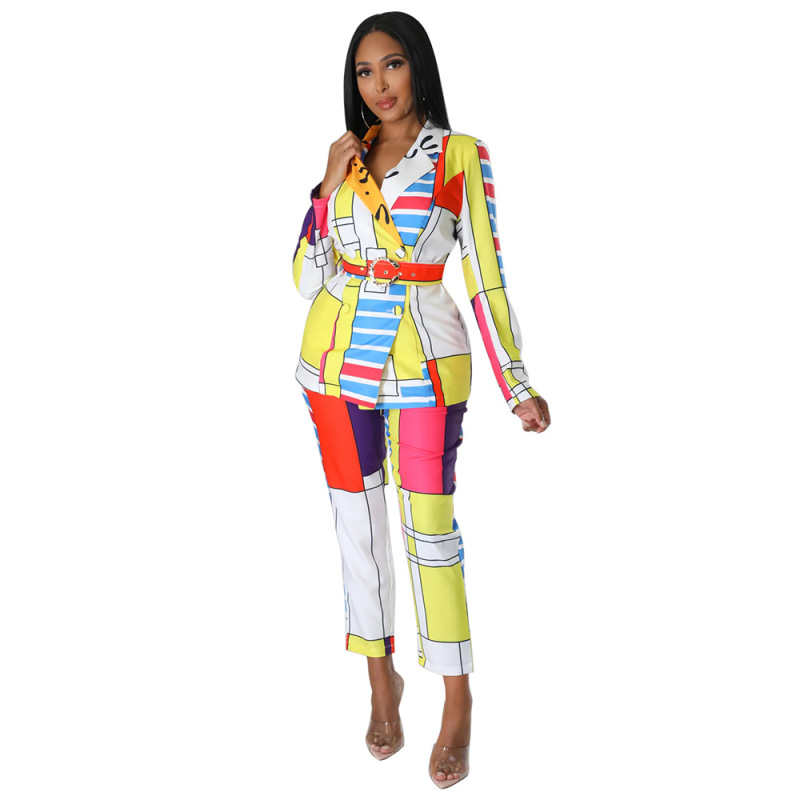 Women'S Personalized Print Suit Two-Piece Suit