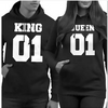 King Queen Print Long-Sleeve Couple Hoodies