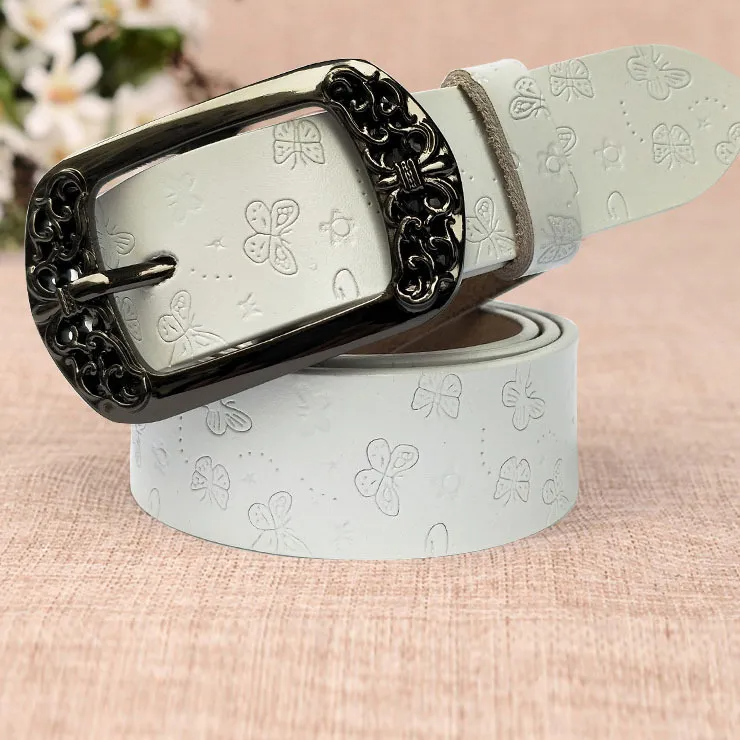 Women'S Fashion Casual Retro Engraved Alloy Pin Buckle Belt