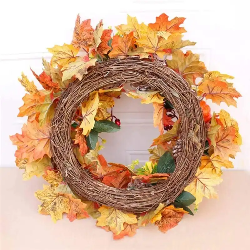 Pumpkin Maple Leaf Decoration Christmas Wall Hanging Wreath