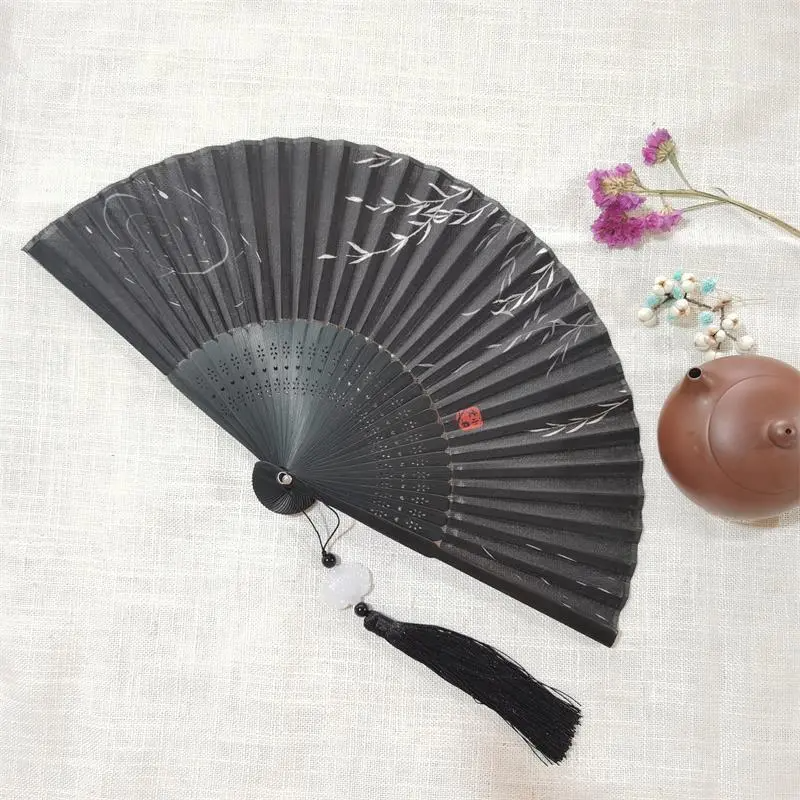 (Buy 1 Get 1) Fashion Creative Bamboo Mini Silk Plum Blossom Folding Fan