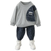 Kids Toddler Boys Spring Autumn Fashion Casual Letters Print Long Sleeve Round Neck Sweatshirts Trousers Set