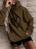 Women Casual Basic Hoodie Fashion Heart Print Long Sleeve Sweatshirt