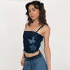 Women'S Sexy Edgy Butterfly Star Printing Denim Camisole Top