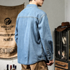 Spring Autumn Men Fashion Casual Long Sleeve Denim Cargo Shirt Jacket