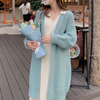 Women Fashion Winter Solid Color Knitted Sweater Coat