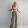 Spring And Summer Women Fashion Casual Versatile Loose High-Waist Pants