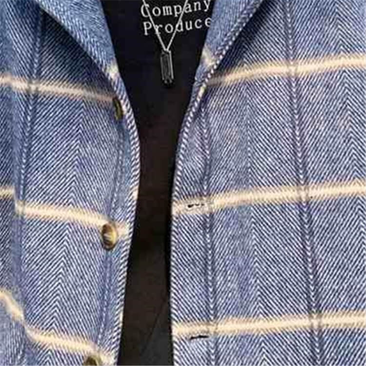 Men Fashion Plaid Printing Single-Breasted Coat