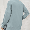 Women Autumn Winter Round Neck Long Sleeve Solid Basic Sweatshirt