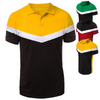 Men Fashion Casual Patchwork Colorblock Lapel Short Sleeve Slim Fit Polo Shirt