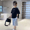 Boys Fashion Letter Ink Painting Casual T-Shirt