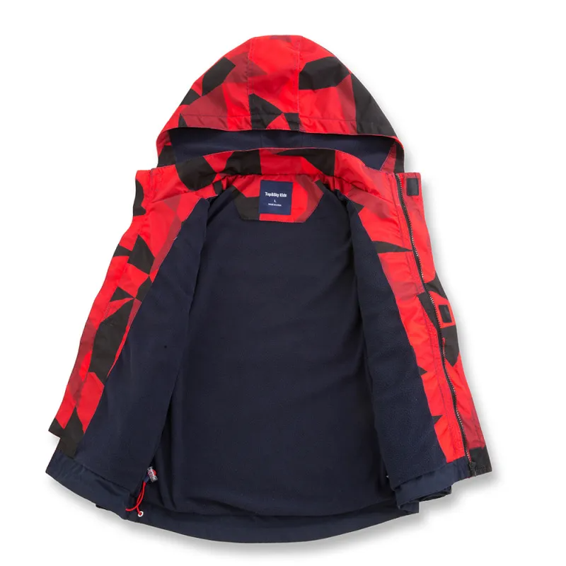 Kids Toddler Boy Fashion Waterproof Breathable Fleece Cardigan Zip Jacket Colorblock Jacket