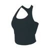 Women Casual Loose Solid Color Breathable Round Neck Sleeveless Sports Tank Top