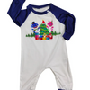 Cartoon Cute Christmas Tree Print Round Neck Long Sleeve Home Parent-Child Pajamas Set