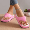 Women Fashion Casual Plus Size Thick-Soled Round Toe Thong Slippers