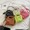 Kids Girls Fashion Casual Cute Solid Color PU Zipper Crossbody Bag