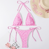 Women Sexy Lace-Up Floral Print Bikini