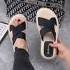 ( 2 pairs )Women Fashion Simple Round Toe Thick-Soled Slippers