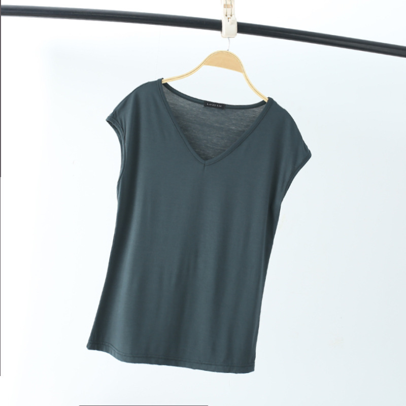 2 Pieces  Women'S Solid Color Fashion Slim V-Neck Casual Sleeveless Blouses