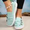 Women Fashion Plus Size Solid Denim Canvas Flat Sneakers