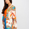 Women Fashion Casual Multicolor Pattern Printed Suit Jacket Blazers