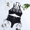 Sexy Women'S Lace Stitching Strap Slim-Fit Lingerie Set