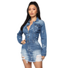 Women'S Fashion Button Down Denim Dress