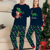 Christmas Cartoon Fashion Dinosaur Letter Printing Round Neck Long Sleeve Home Parent-Child Pajamas Set