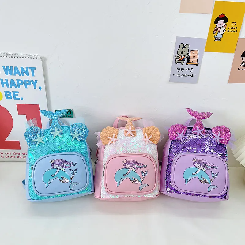 Kids Fashion Sequin Mermaid Backpack