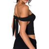 Women'S Fashion Sexy Solid Color Backless Bandage Off-Shoulder Halter Top