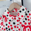 Kids Girls Casual Cartoon Single-Breasted Polka Dot Lapel Short Sleeve Shirt Dress