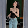 2 Pieces Women Fashion Sexy Summer See-Through Mesh Tube Top Bodysuit