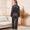 Cozy Women Lingerie Fashion Heart Printed Satin Pajamas Sleepwear