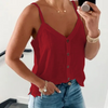 Fashion Casual Women Sleeveless V Neck Basic Solid Color Summer Camisole