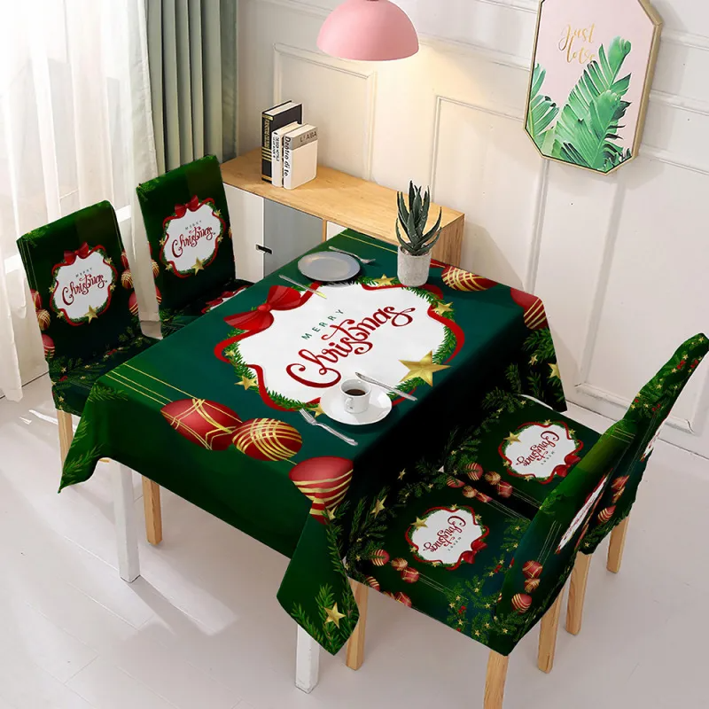 (Buy 1 Get 1) Christmas Cartoon Fashion Santa Bell Snowman Printed Tablecloth Tableware