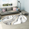 Simple Geometric Abstraction Pattern Home Living Room Oval Carpet