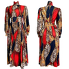 Women Ramadan /Eid Fashion Casual Leopard Printing Mock Neck Long Sleeve Dress