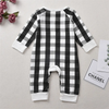 Kids Baby Boys Girls Christmas Deer Plaid Long Sleeve Round Neck Romper