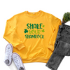 St.Patrick'S Day Fashion Women'S Long Sleeve Letter Print Round Neck Sweatshirt