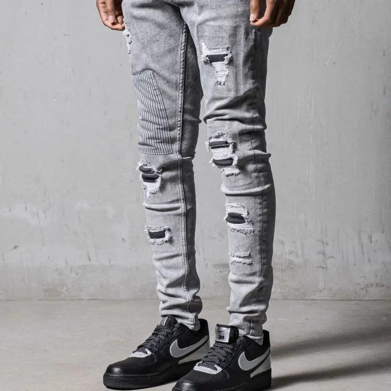 Men Fashion Ripped Skinny Jeans