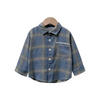 Boys Casual Single-Breasted Plaid Shirt