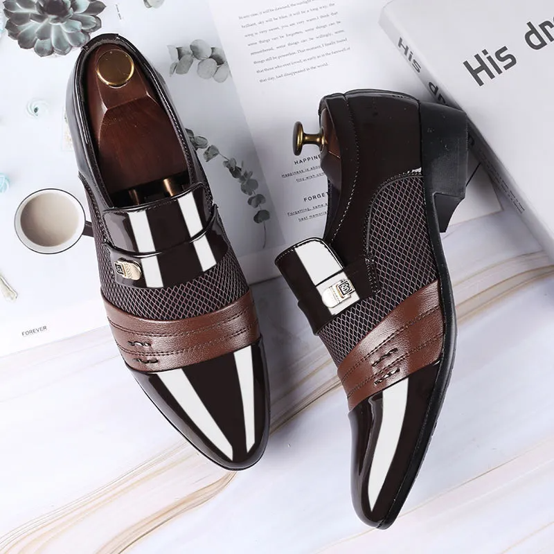 Men Fashion Large Size Simple Pu Leather Shoes