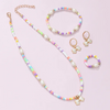 (Buy 1 Get 2) Children Kids Baby Fashion Girls Bowknot Pearl Bead Necklace Bracelet Earrings Ring Set