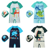 Children Kids Baby Fashion Girls Boys Short Sleeve Cartoon Print Swimsuit