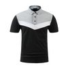 Men Business Casual Stitching Contrast Color Short Sleeved Lapel Polo Shirt