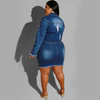 Women Plus Size Fashion Beaded Design Long-Sleeve Short Coat And Bodycon Skirt