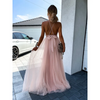 Fashion Sexy Backless Women Elegant Lace Mesh Halter Neck Maxi Party Dress