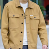 Men Fashion Vintage Lapel Casual Cargo Shirt Coat