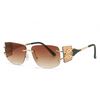 Men'S And Women'S Fashion Casual Oval Frame Rimless Sunglasses